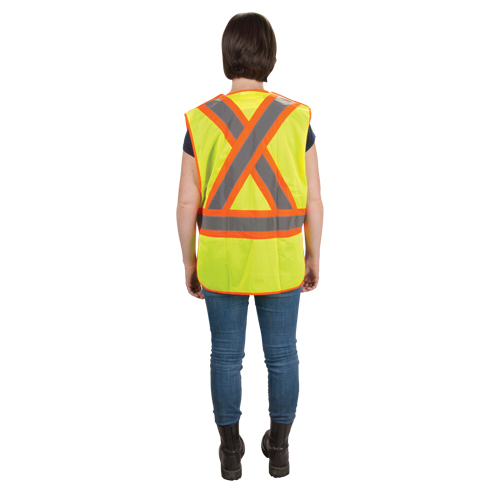 Veste d'arpenteur haute visibilit&eacute;, conforme &agrave; la CSA, Jaune lime haute visibilit&eacute;, 2T-Grand, Polyester Ontario Safety Products