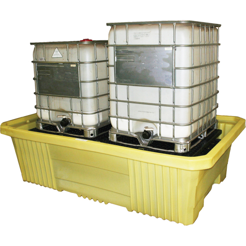 GRV double avec drain 4000i, Capacit&eacute; de d&eacute;versement 750 gal. US, 113" x 71" x 32" Ontario Safety Products