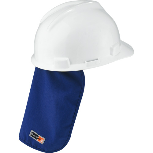 Tampon et voile pour le cou refroidissants et ignifug&eacute;s pour casque de s&eacute;curit&eacute; Chill-Its 6717FR, Bleu Ontario Safety Products