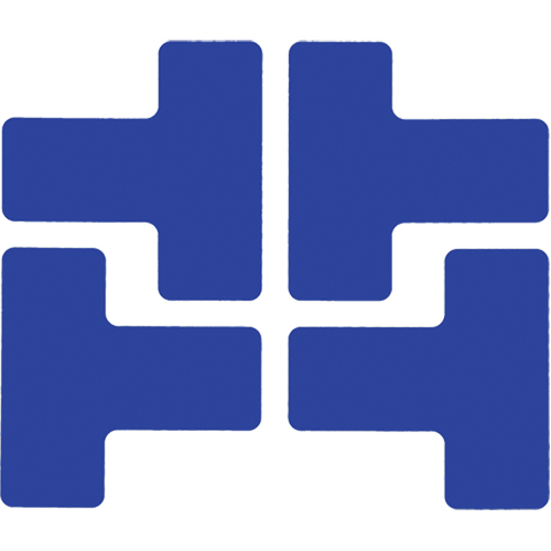 Floor Corner Marks, T, 5" L x 2" W, Blue, Polyester Ontario Safety Products