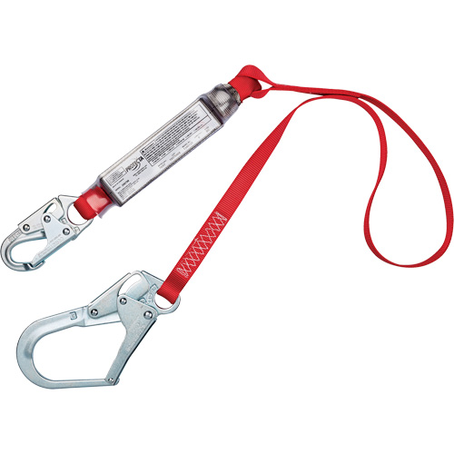 Cordon amortisseur de chute, 4', Point d'ancrage &agrave; Crochet mousqueton, Crochet d'armature aux jambes, Polyester Ontario Safety Products