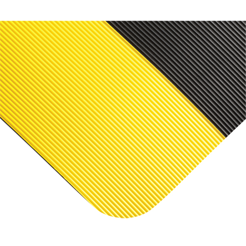 Double Duty Switchboard Mats No.720, Corrugated, 3' x 10' x 5/8", Black/Yellow, PVC Ontario Safety Products