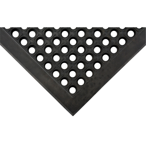 Anti-Fatigue Matting, Slotted, 3' x 5' x 7/8", Black, Natural Rubber Ontario Safety Products