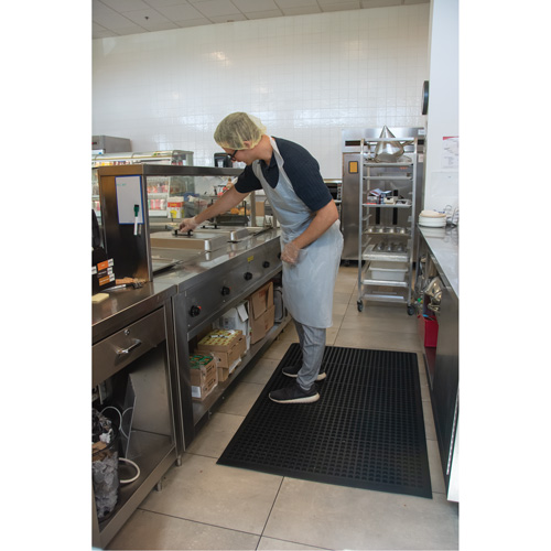 Anti-Fatigue Matting, Slotted, 3' x 5' x 7/8", Black, Natural Rubber Ontario Safety Products