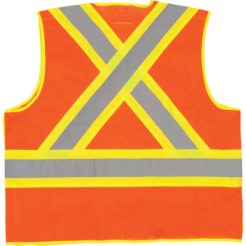 Veste de s&eacute;curit&eacute; d&eacute;tachable en cinq points de premi&egrave;re qualit&eacute;, Orange haute visibilit&eacute;, Grand/T-Grand, Polyester Ontario Safety Products