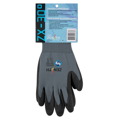 Gants enduits de premi&egrave;re qualit&eacute; ZX-30°, 10/T-Grand, R&ecirc;vetement PVC, Calibre 15, Enveloppe en Nylon Ontario Safety Products