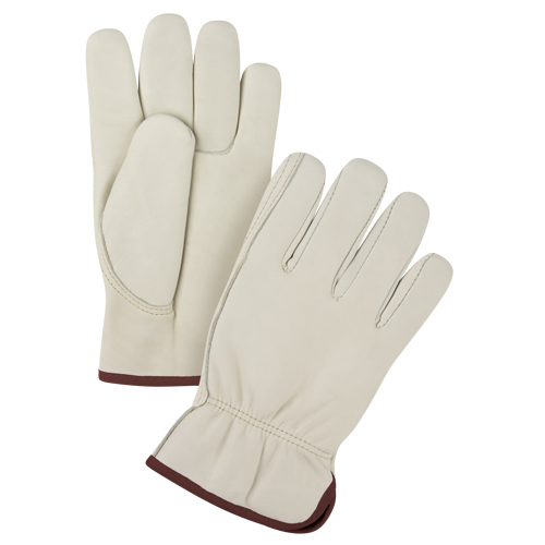 Premium Winter-Lined Driver's Gloves, Large, Grain Cowhide Palm, Fleece Inner Lining Ontario Safety Products