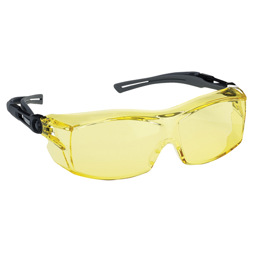 Dynamic OTG Extra Series Safety Glasses, Amber Lens, Anti-Fog/Anti-Scratch, ANSI Z87+/Meets/Exceeds CSA Z94.3 Ontario Safety Products