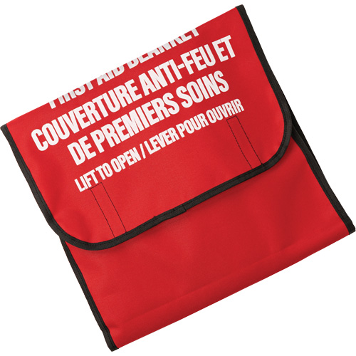 Dynamic Fire Blanket with Nylon Pouch Holder, Wool, 60"L x 71"W Ontario Safety Products