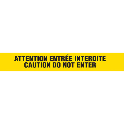 Rubans pour barricades, Bilingue, 3" la x 1000' lo, 3 mils, Noir sur jaune Ontario Safety Products