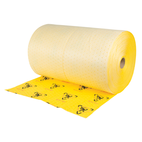 Rouleaux d'avertissement de premi&egrave;re qualit&eacute; - absorbants haute visibilit&eacute;, Lourd, 150' lo x 30" la, Absorption 57 gal. Ontario Safety Products
