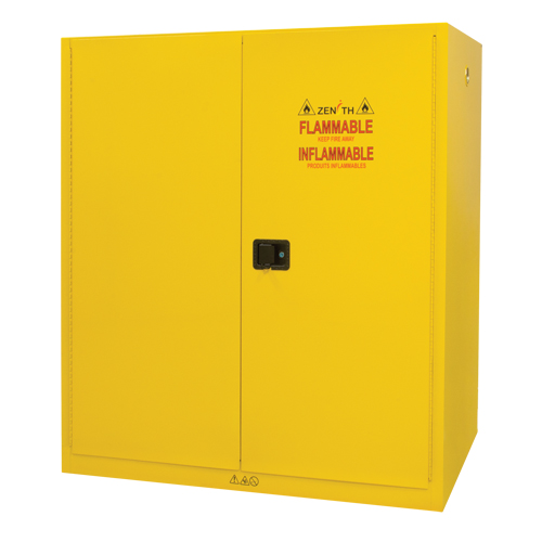 Vertical Drum Storage Cabinet, 110 US gal. Cap., 2 Drums, Yellow Ontario Safety Products