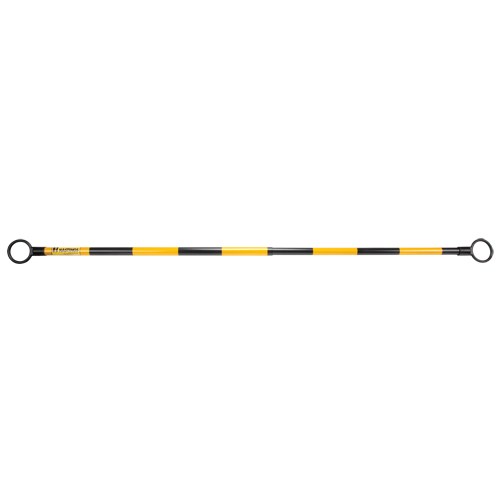 Barre t&eacute;lescopique pour barricade, Longueur d&eacute;ploy&eacute;e de 85", Noir/Jaune Ontario Safety Products