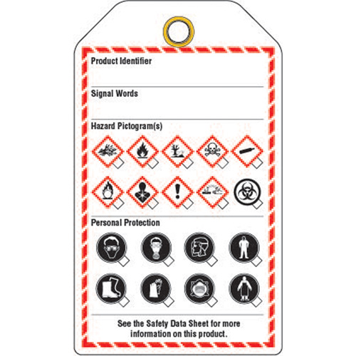 &eacute;tiquettes pour le milieu de travail, Papier cartonn&eacute;, 3-3/8" la x 5-3/4" h, Anglais Ontario Safety Products