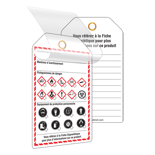 Self-Laminating Workplace Tags, Cardstock, 3-3/8" W x 5-3/4" H, French Ontario Safety Products