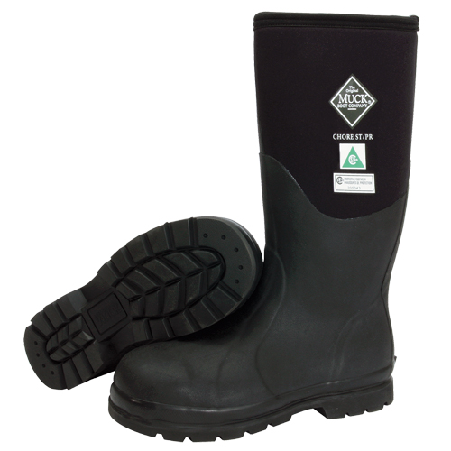 Bottes de travail avec doublure en filet Chore Classic, Caoutchouc, Embout Acier, Pointure 5, Semelle R&eacute;sistant aux perforations Ontario Safety Products