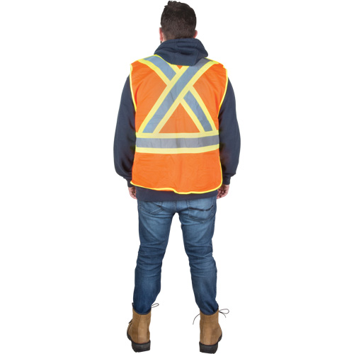 Veste d'arpenteur r&eacute;sistante aux flammes, Orange haute visibilit&eacute;, Moyen, Polyester Ontario Safety Products