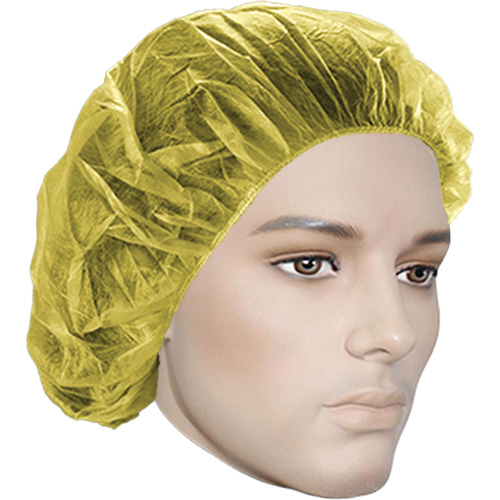 Bonnets bouffants, Polypropyl&egrave;ne, 24", Jaune Ontario Safety Products