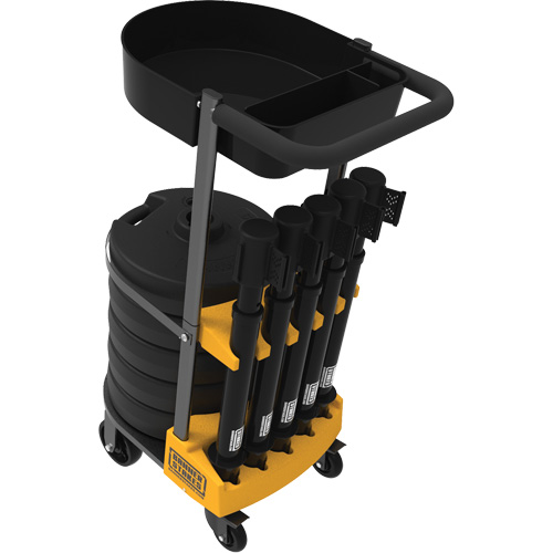 Chariot de transport avec plateau pour barri&egrave;re PLUS, 75' lo, M&eacute;tal, Noir Ontario Safety Products