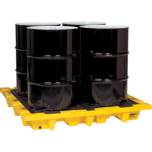 Spill Containment Pallet, 66 US gal. Spill Capacity, 58.5" x 58.5" x 7.75" Ontario Safety Products