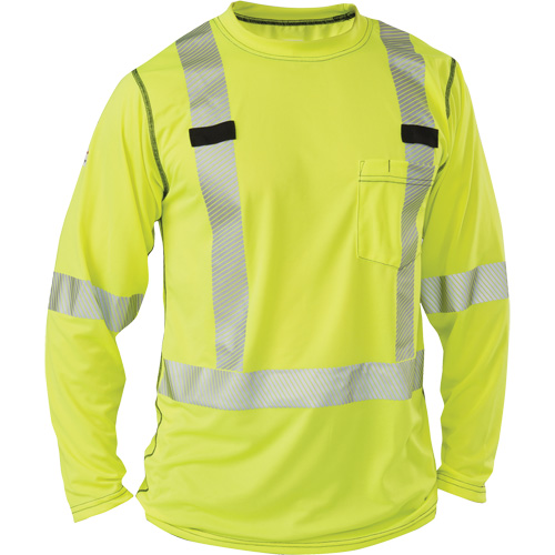 T-shirt &agrave; manches longues haute visibilit&eacute; Polartec Power Grid, Polyester, 2T-Grand, Jaune lime haute visibilit&eacute; Ontario Safety Products