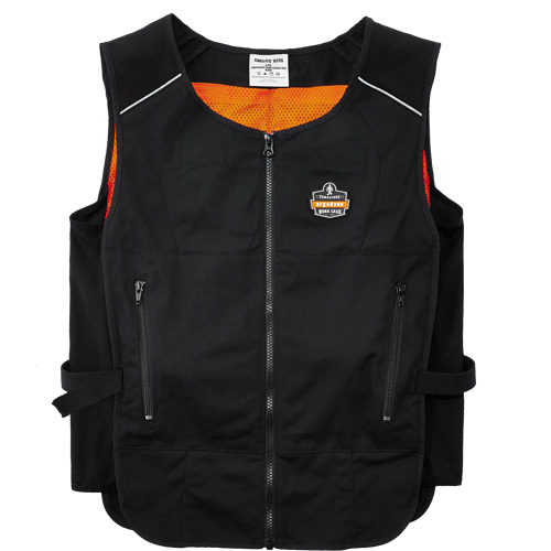 Chill-Its&reg; 6260 Lightweight Phase Change Cooling Vest with Packs, Small/Medium, Black Ontario Safety Products