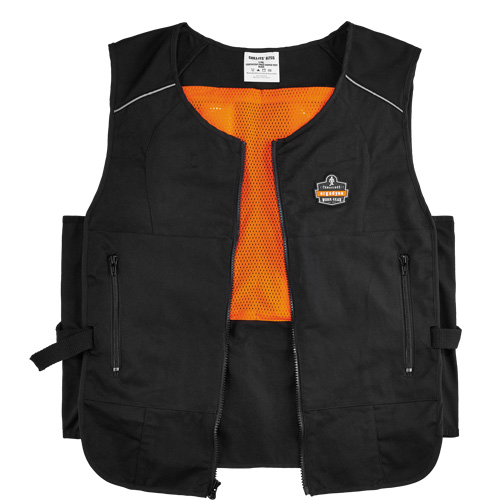 Chill-Its&reg; 6260 Lightweight Phase Change Cooling Vest with Packs, Small/Medium, Black Ontario Safety Products