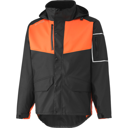 West Coast Waterproof Jacket, Polyester, Large, Black/Orange Ontario Safety Products