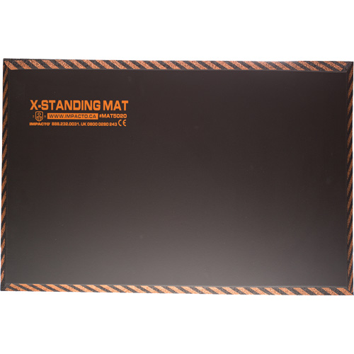 Tapis anti-fatigue pour travail debout, Lisse, 16" x 28" x 1", Noir, Caoutchouc Ontario Safety Products