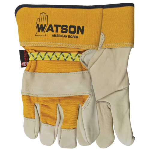 Gants pour cordeur American, Grand, Paume Cuir fleur de vache, Doubleure Coton Ontario Safety Products