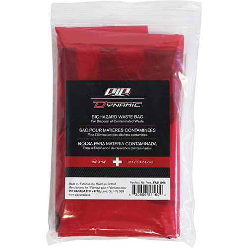 Sacs pour d&eacute;chets dangereux Dynamic, D&eacute;chets infectieux, 24" lo x 24" la, 12 microns Ontario Safety Products