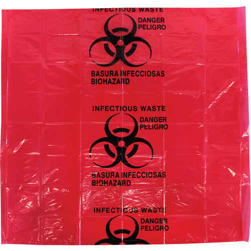 Sacs pour d&eacute;chets dangereux Dynamic, D&eacute;chets infectieux, 24" lo x 24" la, 12 microns Ontario Safety Products