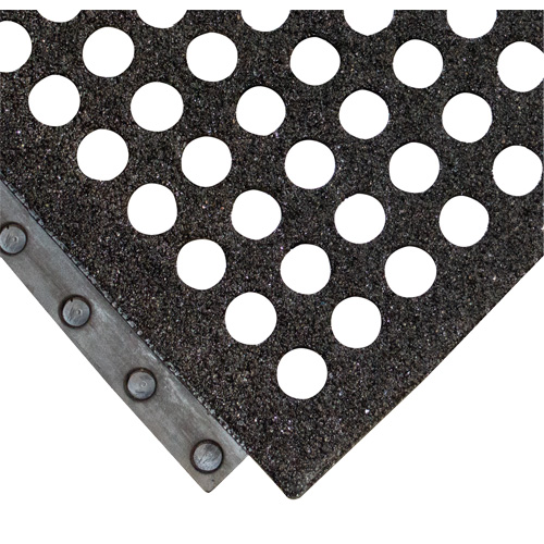 24/Seven&reg; Locksafe&reg; Anti-Fatigue Mat, Honeycomb, 3' x 3' x 5/8", Black, Natural Rubber Ontario Safety Products