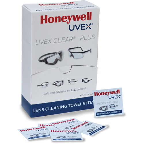 Uvex&reg; Clear&reg; Plus Towelettes, 5.25" x 8", Pack Of 100 Ontario Safety Products