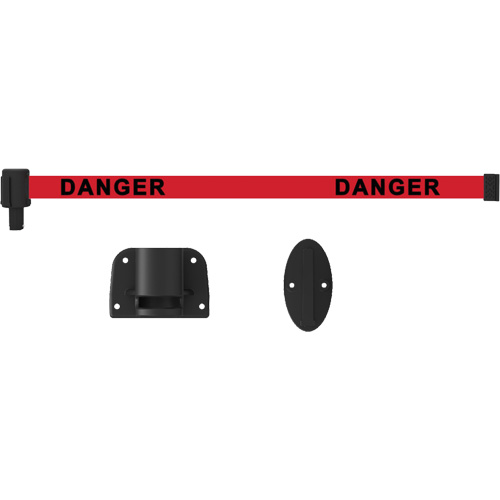 Plus Wall Mount Barrier System, Plastic, Screw Mount, 15', Red Tape Ontario Safety Products