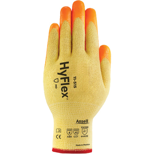 Gants haute visibilit&eacute; r&eacute;sistants aux coupures HyFlex, Taille 6, Calibre 13, Rev&ecirc;tement Mousse de nitrile, Enveloppe en Acier inoxydable/Kevlar/Spandex, ASTM ANSI niveau A5/EN 388 niveau E Ontario Safety Products