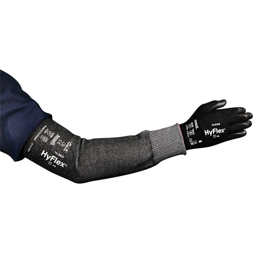 HyFlex&reg; 11-280 Series Narrow Cut Resistant Sleeve, Intercept, 12", ASTM ANSI Level A4, Grey Ontario Safety Products