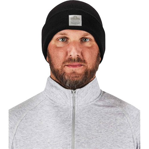 N-Ferno&reg; Rib Knit Beanie Hat, One Size, Black Ontario Safety Products