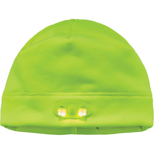 N-Ferno&reg; Skull Cap Beanie Hat with LED Lights, One Size, High-Visibility Lime Green Ontario Safety Products