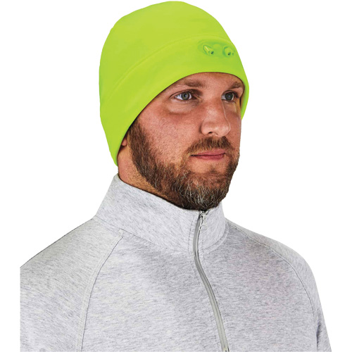 N-Ferno&reg; Skull Cap Beanie Hat with LED Lights, One Size, High-Visibility Lime Green Ontario Safety Products