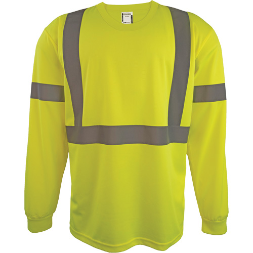 Long Sleeve Safety Shirt, Polyester, 2X-Large, High Visibility Lime-Yellow Ontario Safety Products