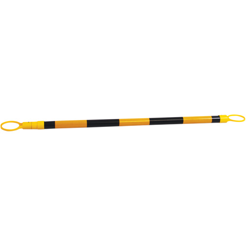 Barre pour c&ocirc;ne de circulation r&eacute;tractable, Longueur d&eacute;ploy&eacute;e de 7'2", Noir/Jaune Ontario Safety Products