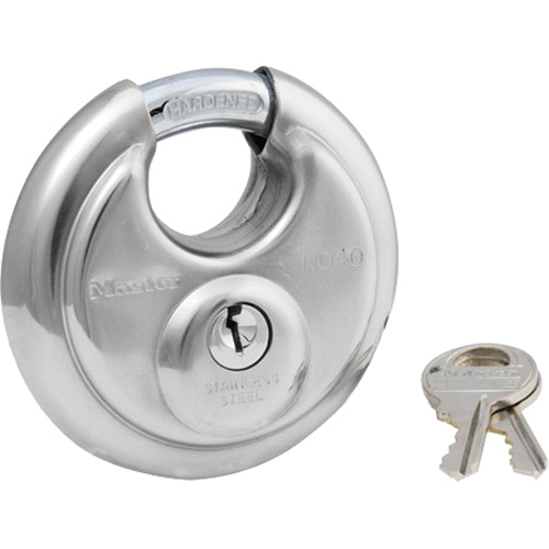 Cadenas &agrave; arceau prot&eacute;g&eacute;, Argent, Cl&eacute;s diff&eacute;rentes, Acier inoxydable, Largeur de 2-3/4" Ontario Safety Products
