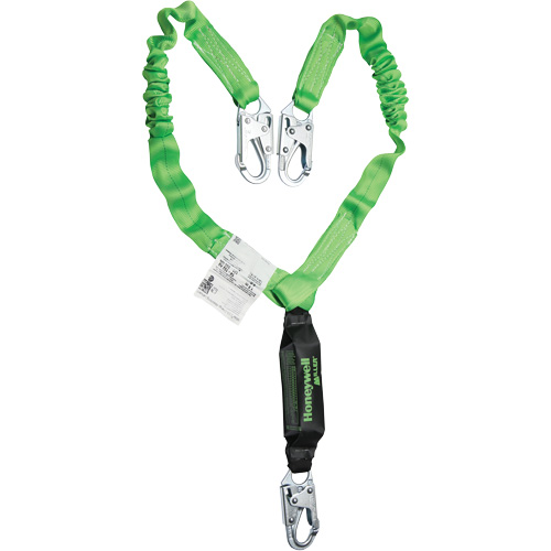 Miller&reg; StretchStop&reg; Shock-Absorbing Lanyard, 6', Locking Snap Hook Center, Locking Snap Hook Leg Ends, Polyester Ontario Safety Products