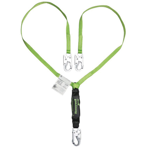 Miller&reg; HP Shock-Absorbing Lanyard, 4', Locking Snap Hook Center, Locking Snap Hook Leg Ends, Polyester Ontario Safety Products