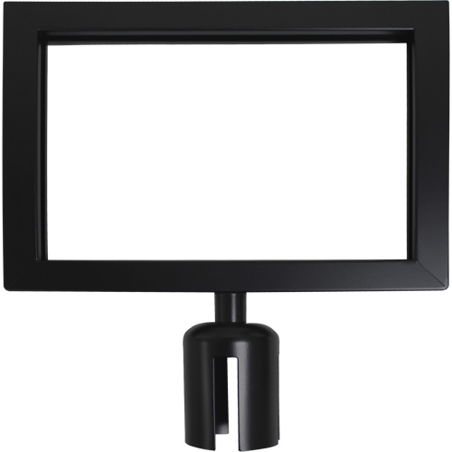 Cadre d'enseigne pour poteau de barri&egrave;re pour le contr&ocirc;le des foules, Noir Ontario Safety Products