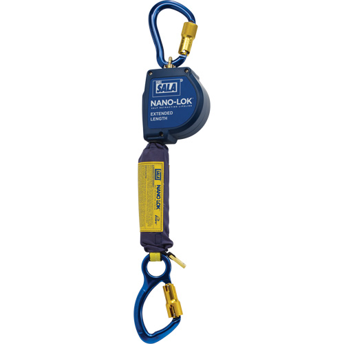Nano-Lok Extended Length Self Retracting Lifeline, 10', Dyneema&reg;, Swivel Ontario Safety Products