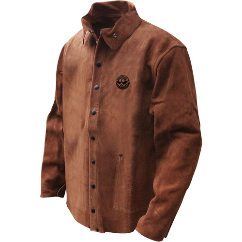 Veste de soudage en cuir fleur de vache refendu Gander Brand, Cuir, 4T-Grand, Brun Ontario Safety Products