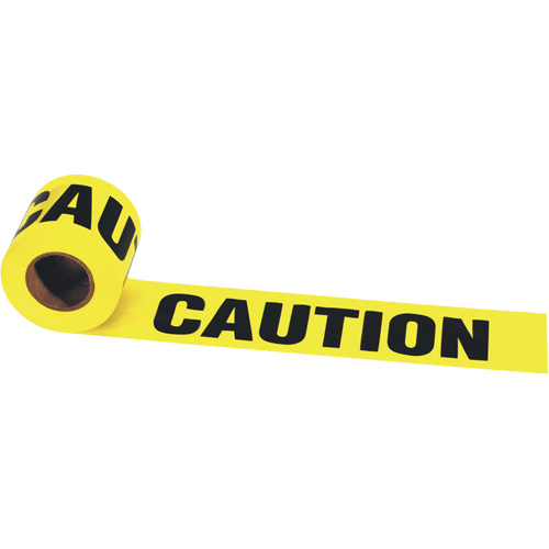 Ruban pour barri&egrave;re Strait-Line de Irwin, Anglais, 3" la x 300' lo, 2 mils, Noir sur jaune Ontario Safety Products