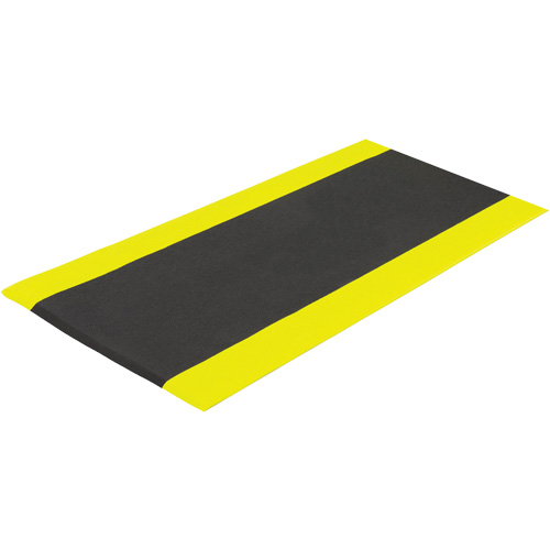 Airsoft Anti-Fatigue Mat, Pebbled, 3' x 5' x 3/8", Black/Yellow, PVC Sponge Ontario Safety Products